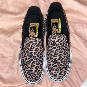 cheetah/leopard slip on vans